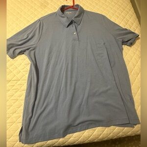 Lands In blue striped short sleeve top